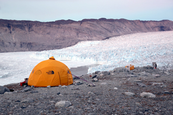 tents on glacier