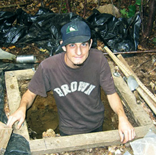 Matt in soil pit